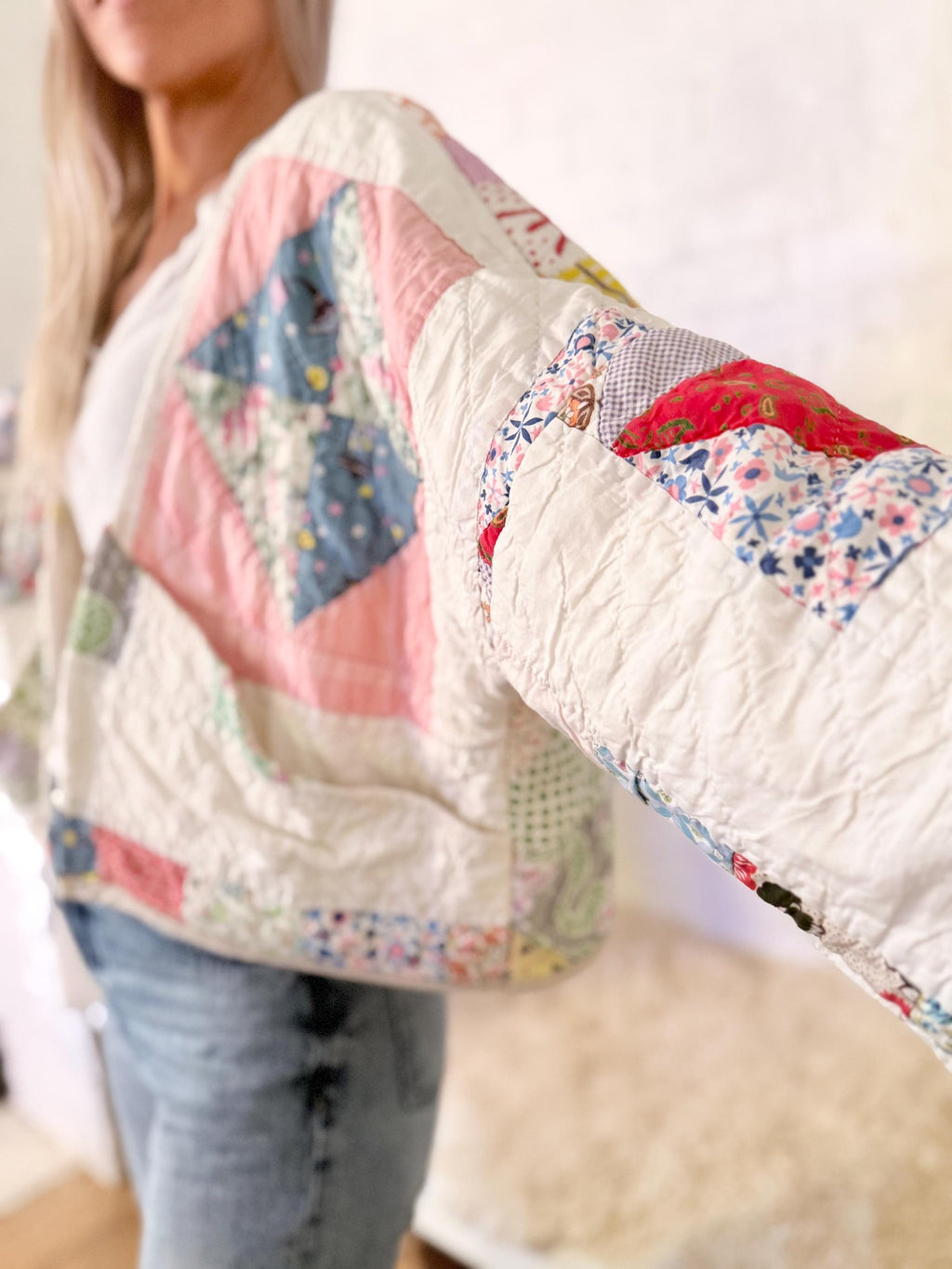 Vintage heirloom quilt jacket