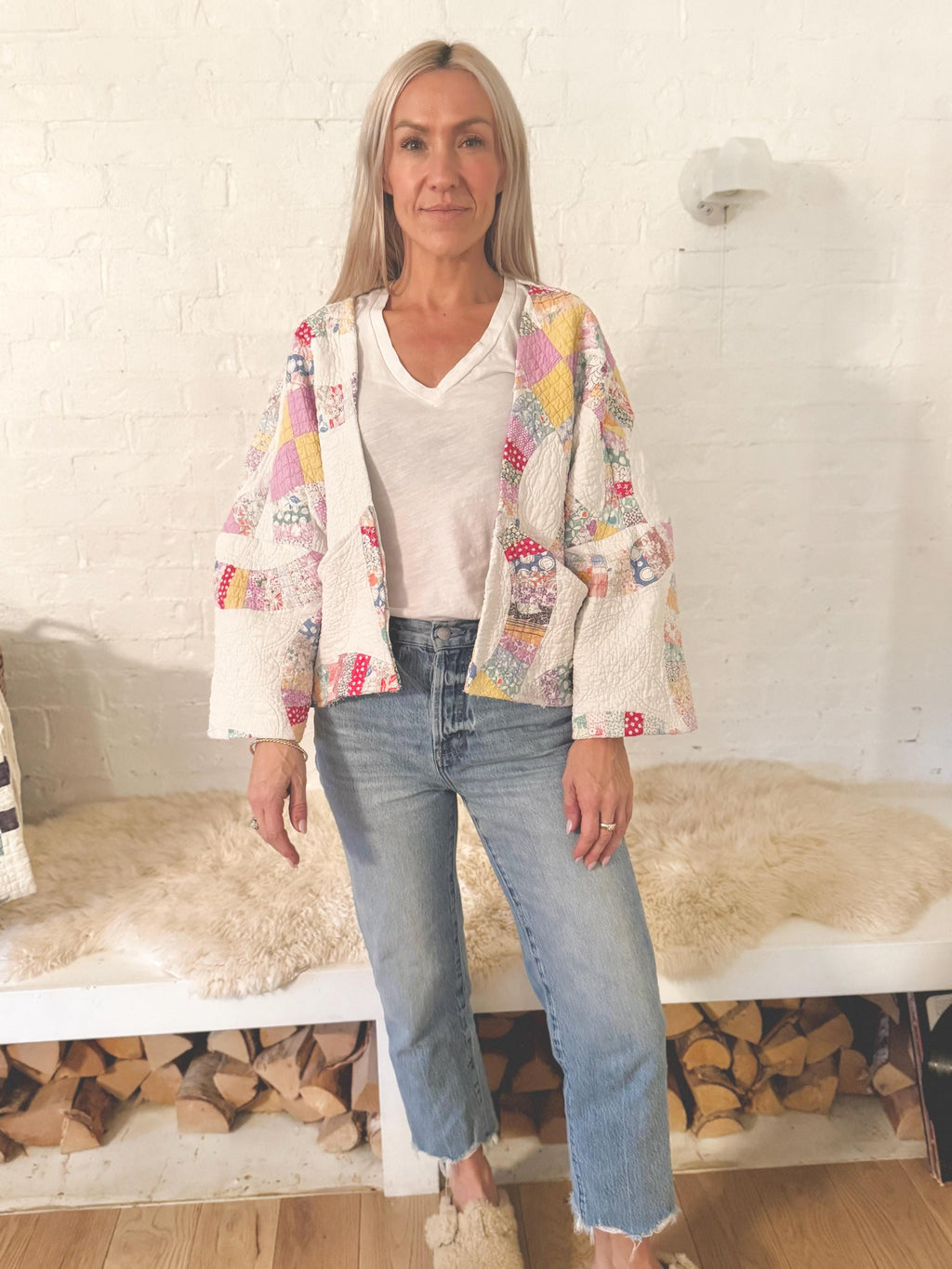 Antique/ Vintage Double Wedding Ring Quilt Jacket