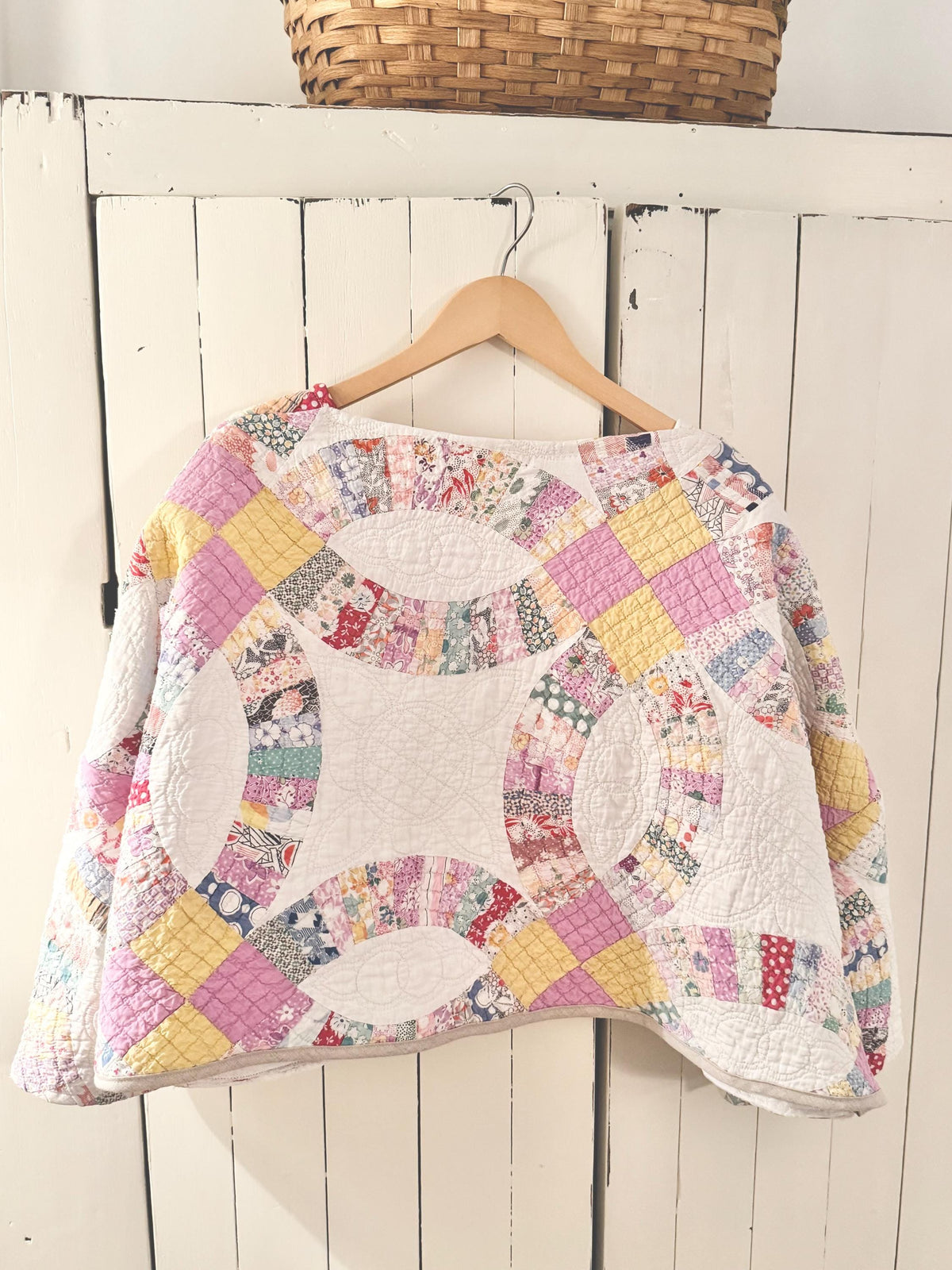 Antique/ Vintage Double Wedding Ring Quilt Jacket