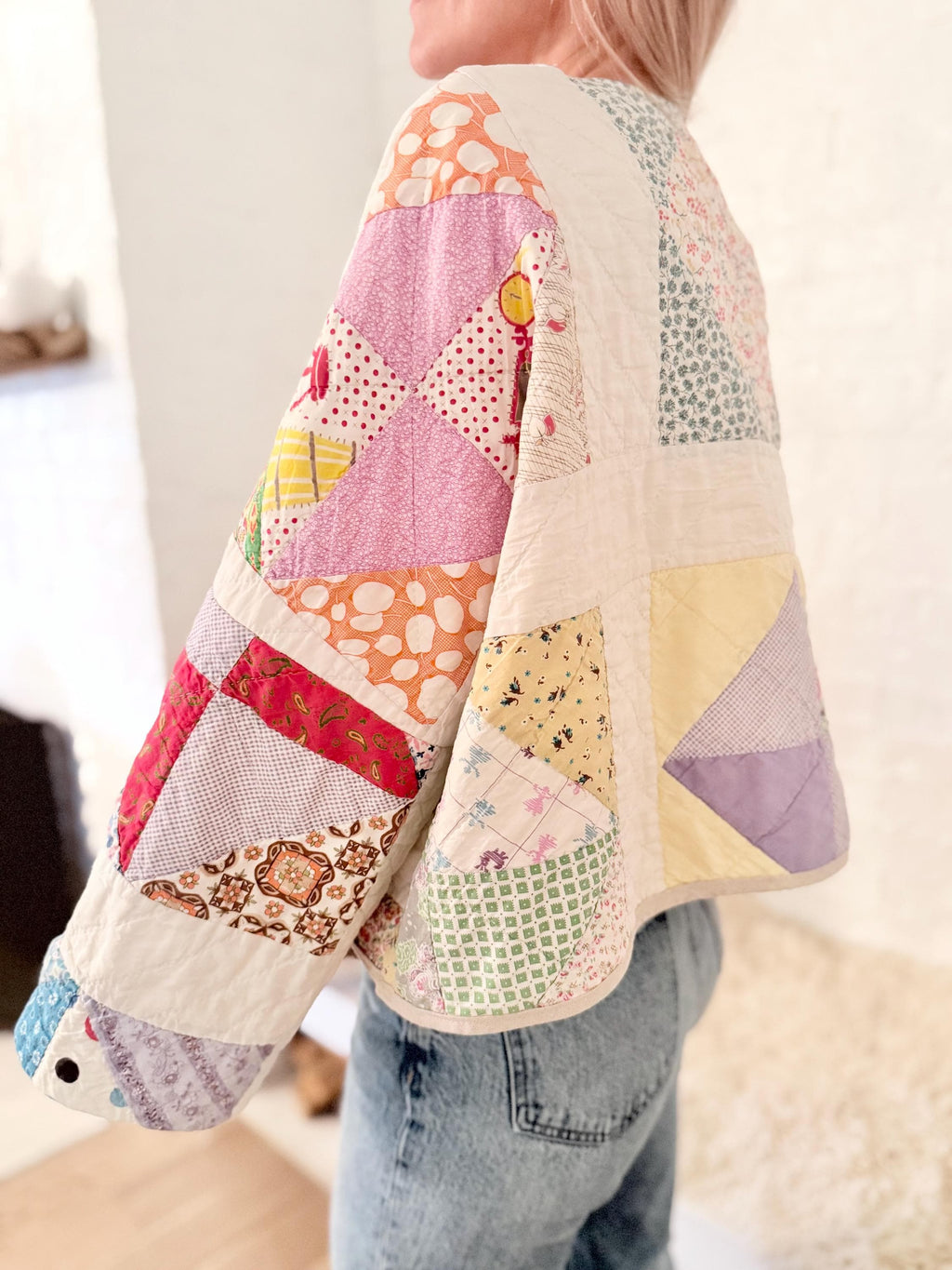Vintage heirloom quilt jacket