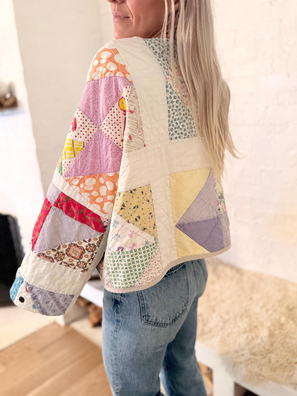 Vintage heirloom quilt jacket
