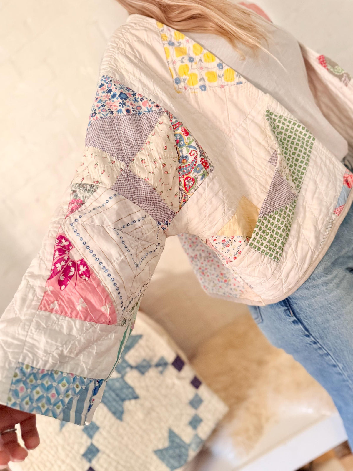 Vintage heirloom quilt jacket