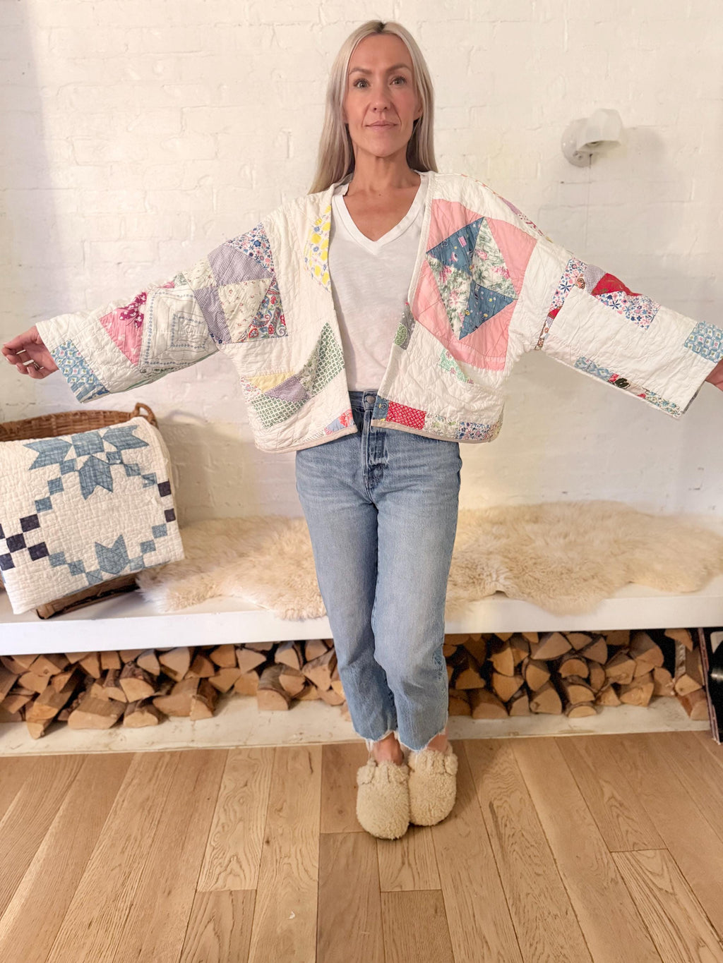 Vintage heirloom quilt jacket