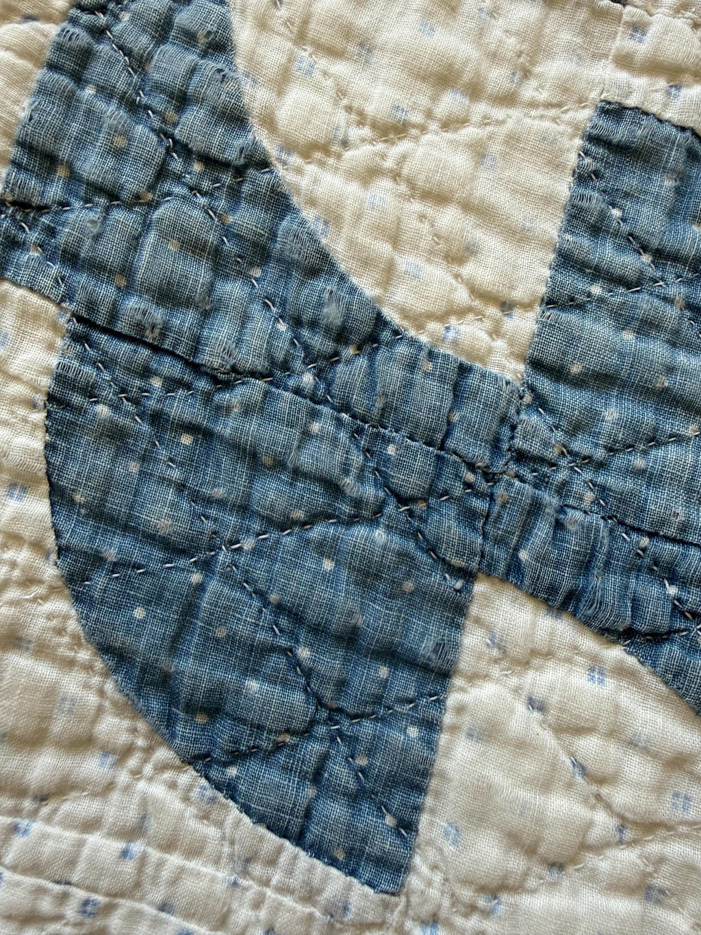 Antique Vintage Heirloom Handmade Indigo Quilt Stockings