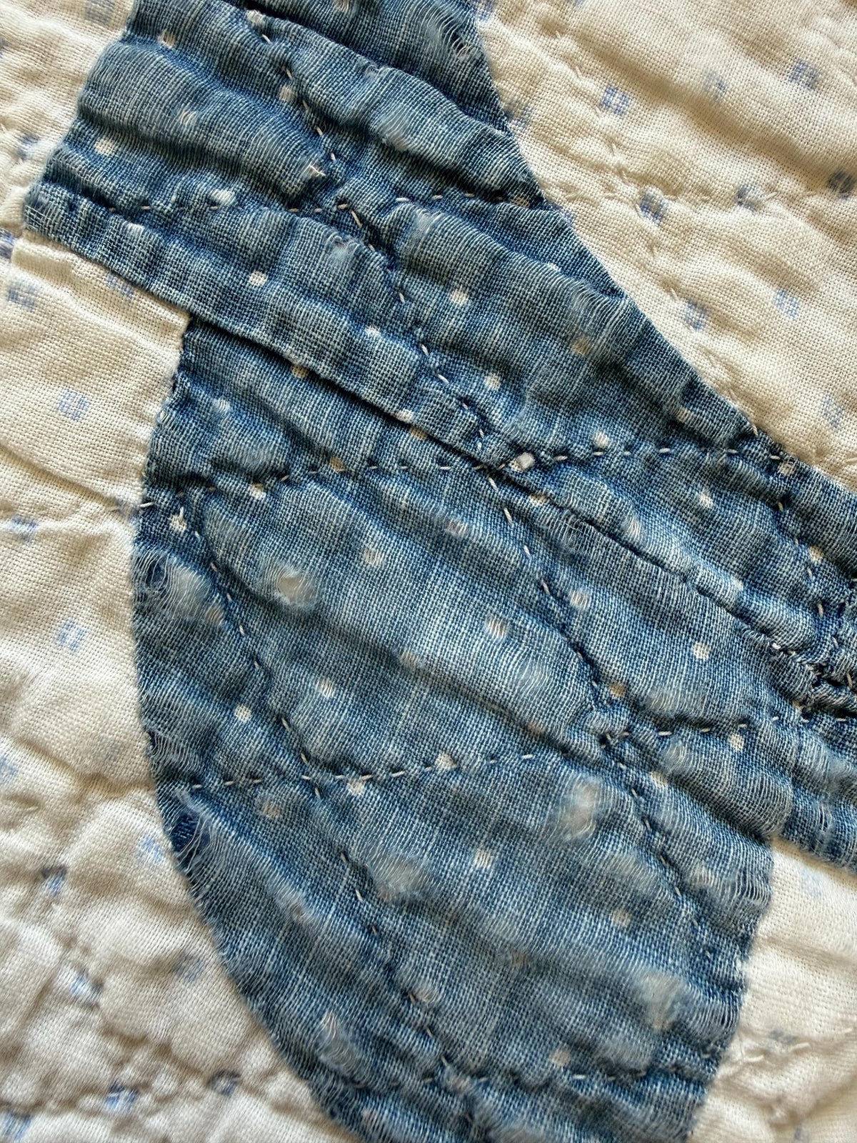 Antique Vintage Handmade Indigo Quilt Christmas Stockings